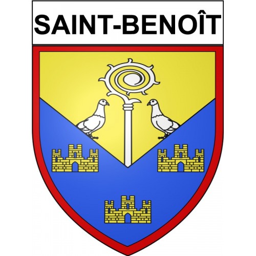 Pegatinas escudo de armas de Saint-Benoît adhesivo de la etiqueta engomada
