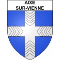Pegatinas escudo de armas de Aixe-sur-Vienne adhesivo de la etiqueta engomada
