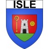 Pegatinas escudo de armas de Isle adhesivo de la etiqueta engomada