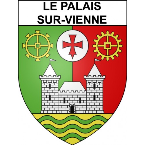 Pegatinas escudo de armas de Le Palais-sur-Vienne adhesivo de la etiqueta engomada