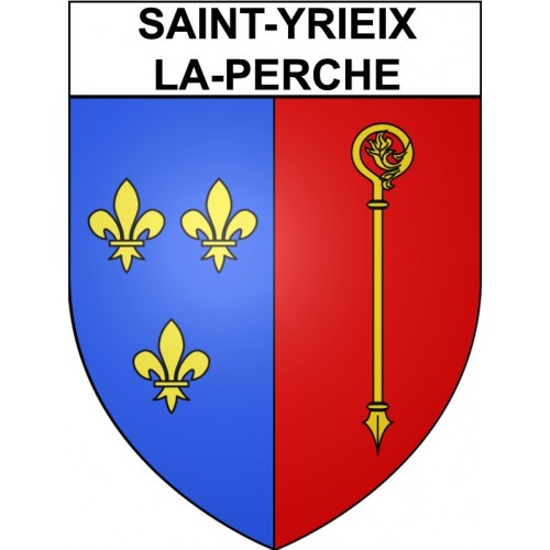 Pegatinas escudo de armas de Saint-Yrieix-la-Perche adhesivo de la etiqueta engomada