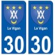 30 Le Vigan blason ville autocollant plaque stickers