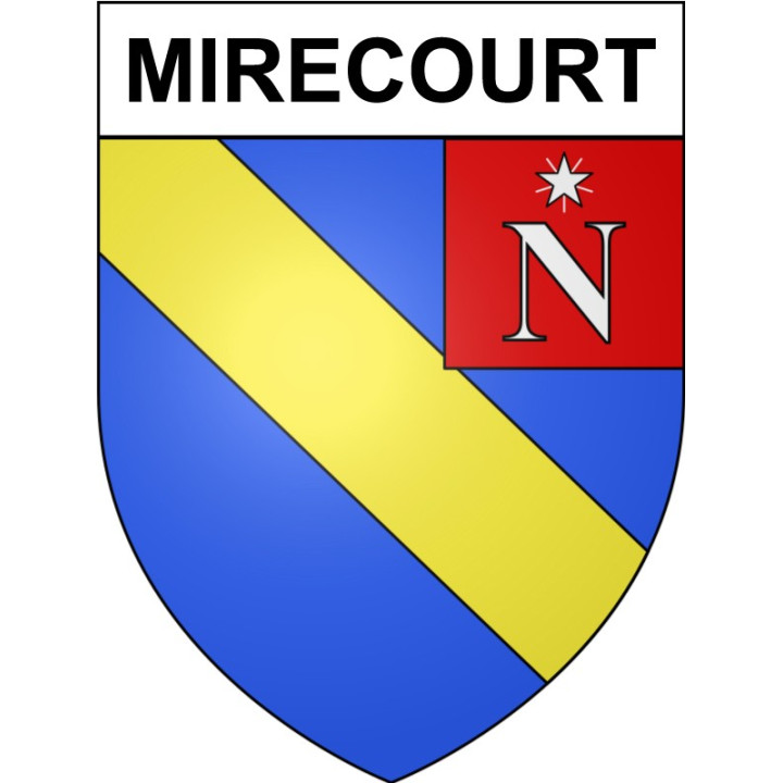 Pegatinas escudo de armas de Mirecourt adhesivo de la etiqueta engomada