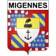 Stickers coat of arms Migennes adhesive sticker