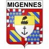 Migennes Sticker wappen, gelsenkirchen, augsburg, klebender aufkleber