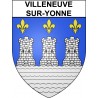 Pegatinas escudo de armas de Villeneuve-sur-Yonne adhesivo de la etiqueta engomada
