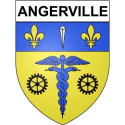 Pegatinas escudo de armas de Angerville adhesivo de la etiqueta engomada