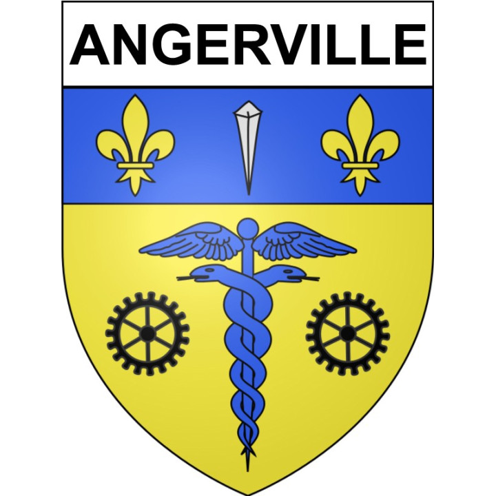 Stickers coat of arms Angerville adhesive sticker