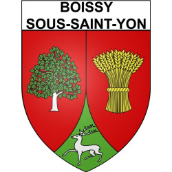 Pegatinas escudo de armas de Boissy-sous-Saint-Yon adhesivo de la etiqueta engomada