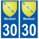30 Manduel  blason ville autocollant plaque stickers