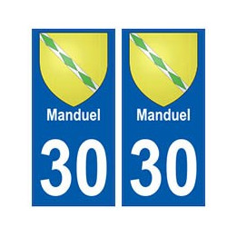30 Manduel  blason ville autocollant plaque stickers
