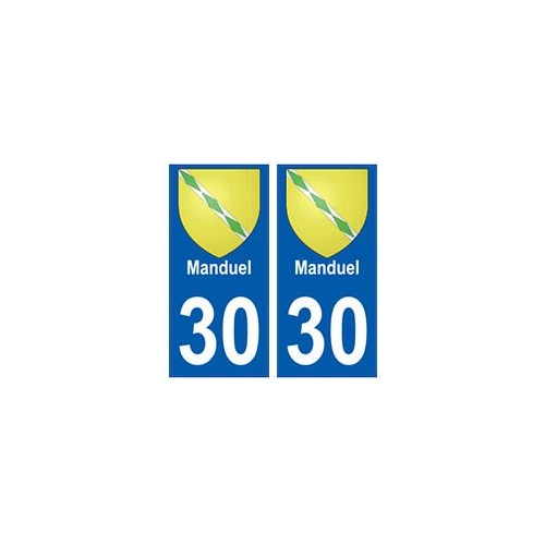 30 Manduel  blason ville autocollant plaque stickers