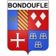 Pegatinas escudo de armas de Bondoufle adhesivo de la etiqueta engomada