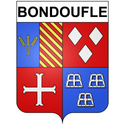 Pegatinas escudo de armas de Bondoufle adhesivo de la etiqueta engomada