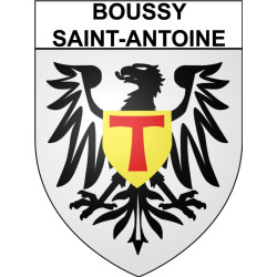 Pegatinas escudo de armas de Boussy-Saint-Antoine adhesivo de la etiqueta engomada