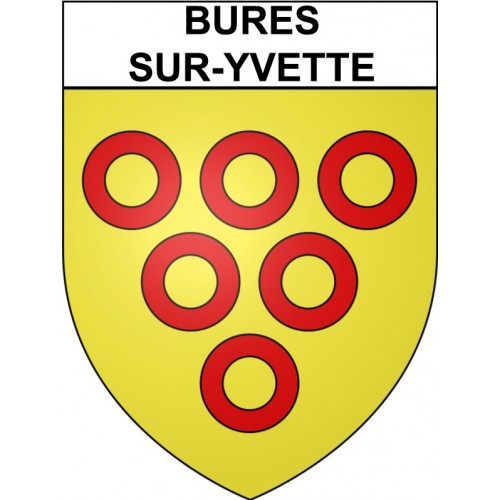 Pegatinas escudo de armas de Bures-sur-Yvette adhesivo de la etiqueta engomada