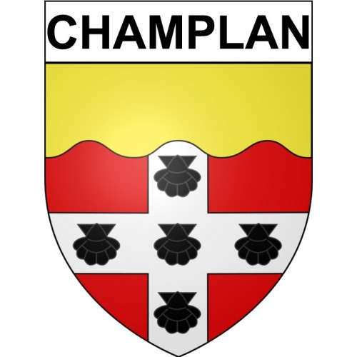 Pegatinas escudo de armas de Champlan adhesivo de la etiqueta engomada