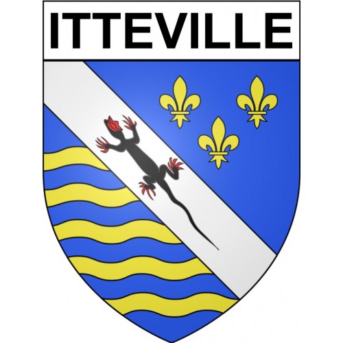 Pegatinas escudo de armas de Itteville adhesivo de la etiqueta engomada