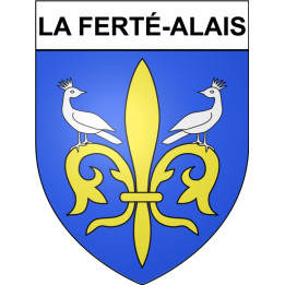 Pegatinas escudo de armas de La Ferté-Alais adhesivo de la etiqueta engomada