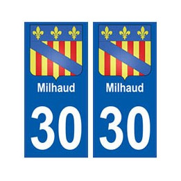 30 Milhaud blason ville autocollant plaque stickers
