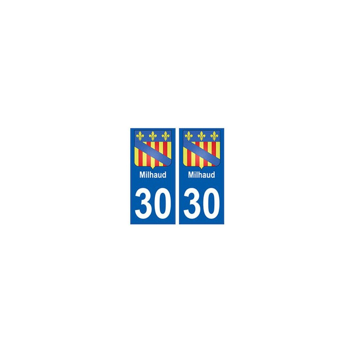 30 Milhaud blason ville autocollant plaque stickers