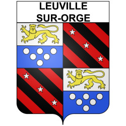 Pegatinas escudo de armas de Leuville-sur-Orge adhesivo de la etiqueta engomada
