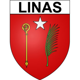 Pegatinas escudo de armas de Linas adhesivo de la etiqueta engomada