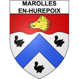 Pegatinas escudo de armas de Marolles-en-Hurepoix adhesivo de la etiqueta engomada