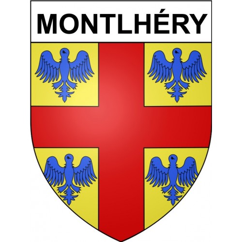 Pegatinas escudo de armas de Montlhéry adhesivo de la etiqueta engomada