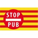stop pub publicidad catalán de la etiqueta engomada