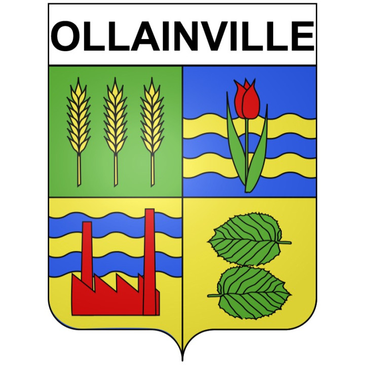 Pegatinas escudo de armas de Ollainville adhesivo de la etiqueta engomada