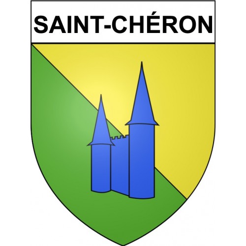 Pegatinas escudo de armas de Saint-Chéron adhesivo de la etiqueta engomada