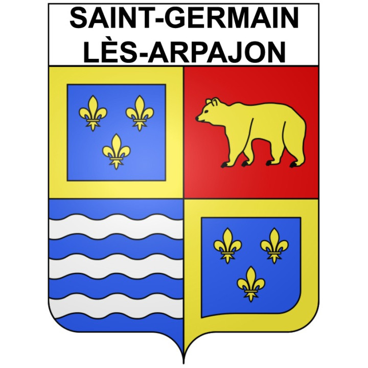 Pegatinas escudo de armas de Saint-Germain-lès-Arpajon adhesivo de la etiqueta engomada