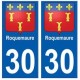 30 Roquemaure blason ville autocollant plaque stickers