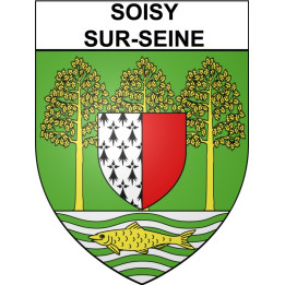 Pegatinas escudo de armas de Soisy-sur-Seine adhesivo de la etiqueta engomada