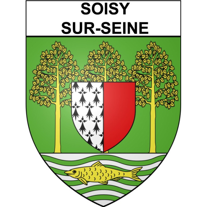 Pegatinas escudo de armas de Soisy-sur-Seine adhesivo de la etiqueta engomada