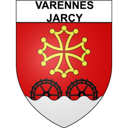Pegatinas escudo de armas de Varennes-Jarcy adhesivo de la etiqueta engomada