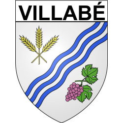 Pegatinas escudo de armas de Villabé adhesivo de la etiqueta engomada