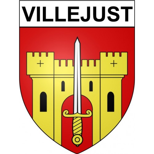 Stickers coat of arms Villejust adhesive sticker