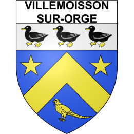 Pegatinas escudo de armas de Villemoisson-sur-Orge adhesivo de la etiqueta engomada