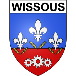Pegatinas escudo de armas de Wissous adhesivo de la etiqueta engomada