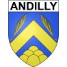 Pegatinas escudo de armas de Andilly adhesivo de la etiqueta engomada