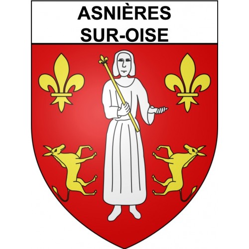 Pegatinas escudo de armas de Asnières-sur-Oise adhesivo de la etiqueta engomada