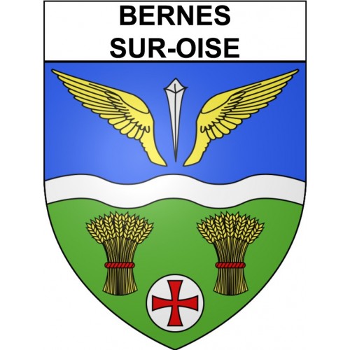 Bernes-sur-Oise Sticker wappen, gelsenkirchen, augsburg, klebender aufkleber