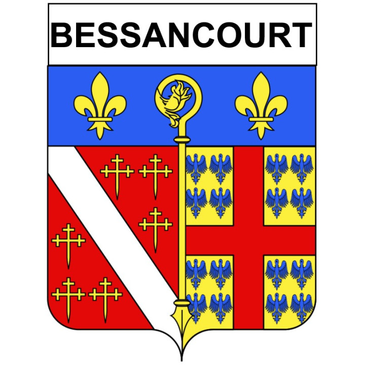 Pegatinas escudo de armas de Bessancourt adhesivo de la etiqueta engomada