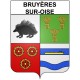 Pegatinas escudo de armas de Bruyères-sur-Oise adhesivo de la etiqueta engomada