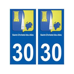 30 Saint-Christol-lès-Alès blason ville autocollant plaque stickers