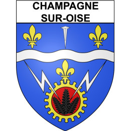 Champagne-sur-Oise 95 ville Stickers blason autocollant adhésif