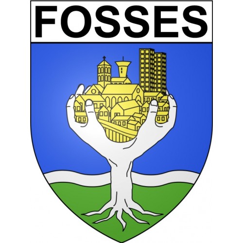 Fosses 95 ville Stickers blason autocollant adhésif