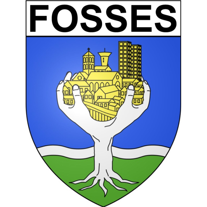 Fosses 95 ville Stickers blason autocollant adhésif
